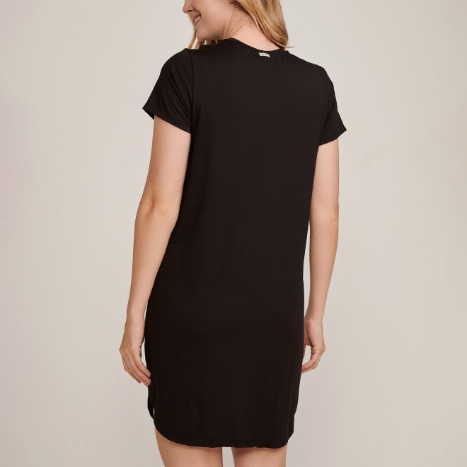 Camisola Curta Em Modelagem T-shirt Vis Up  Preto