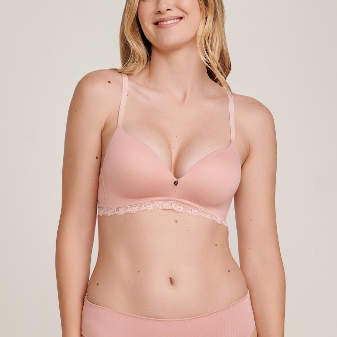 Sutiã Com Bojo Básico Viscose Vivi  Rosé