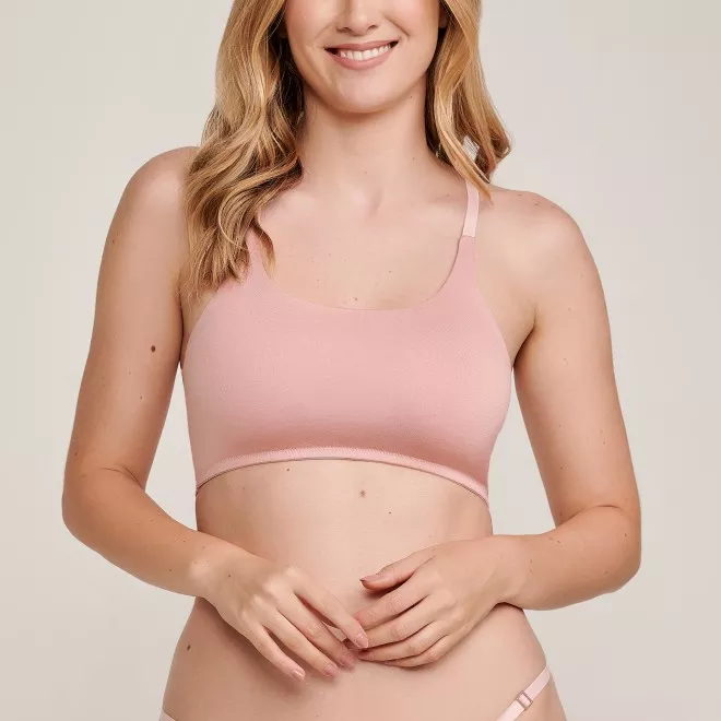 Sutiã Top Faixa Nadador  Em Viscose Sol  Rosé