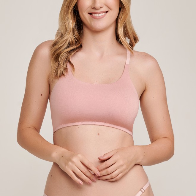 Sutiã Top Faixa Nadador  Em Viscose Sol  Rosé