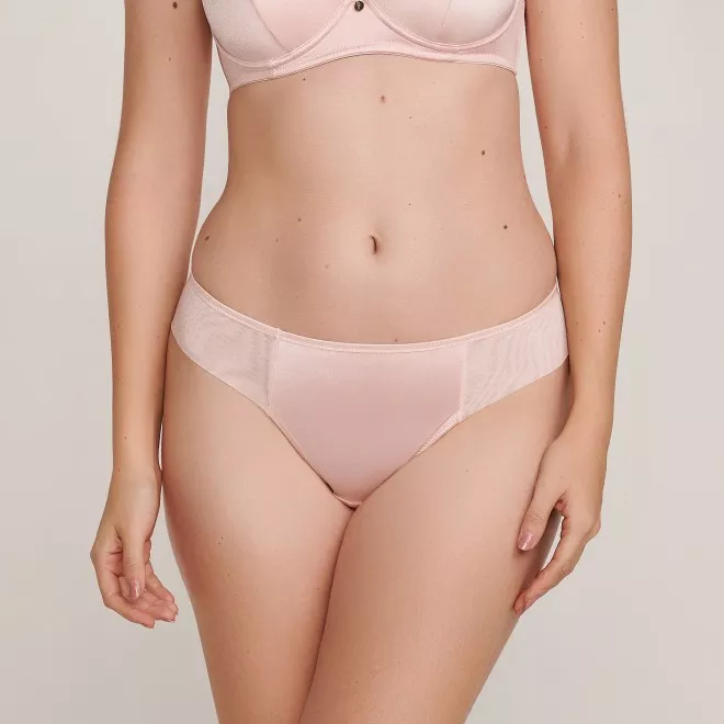 Calcinha Fio em Microfibra e Tule Mariah  Rosé