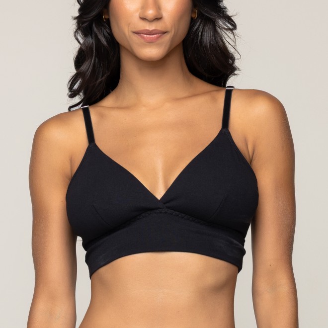 Top Cropped Confort Cotton Algodão SUSTENTÁVEL Sem Aro e Sem Bojo Preto